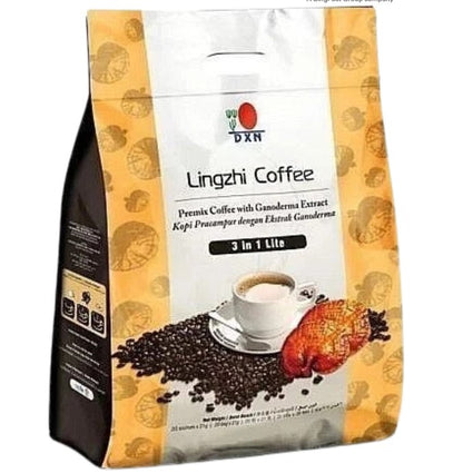 DXN Lingzhi Coffee 3-in-1 Lite with Ganoderma (20 Sachets/pack) - 1 Box