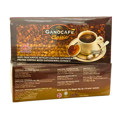 Gano Excel Ganocafé Classic Black Coffee with Ganoderma (30 Sachets/box) - 20 Boxes