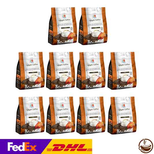 DXN Lingzhi Coffee 3-in-1 with Ganoderma (20 Sachets/pack) - 10 Boxes