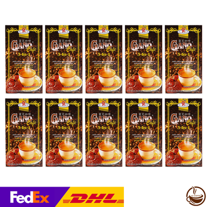 Gano Excel Café 3-in-1 Coffee with Ganoderma Reishi Extract (20 Sachets/box) - 10 Boxes
