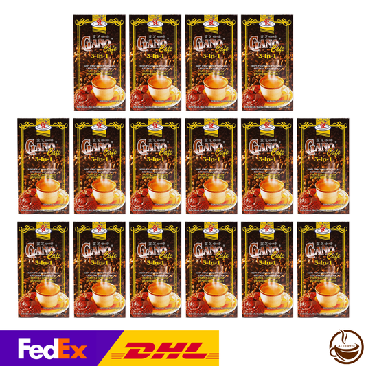 Gano Excel Café 3-in-1 Coffee with Ganoderma Reishi Extract (20 Sachets/box) - 16 Boxes