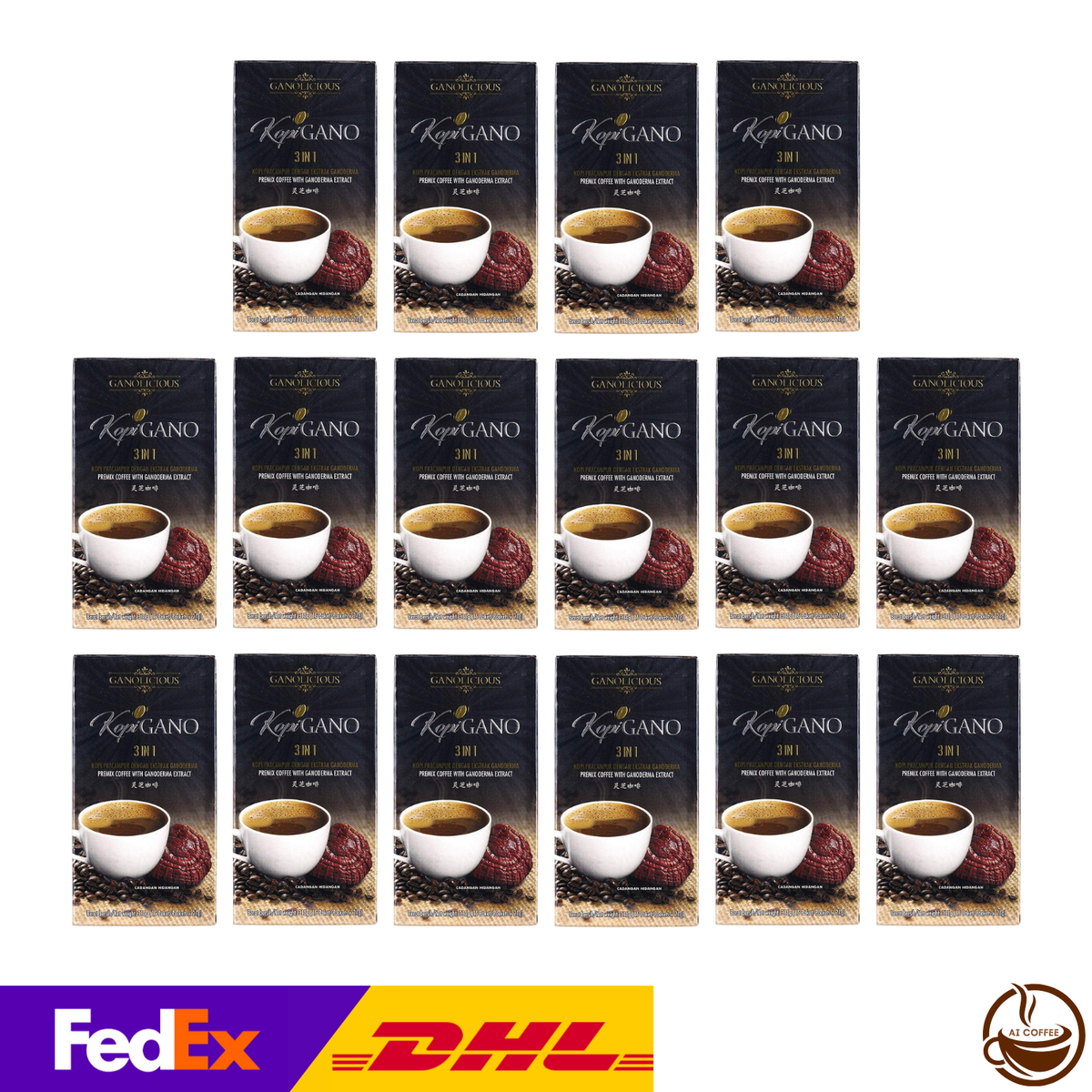 Gano Excel Ganolicious KopiGano 3-in-1 (15 Sachets/box) - 16 Boxes