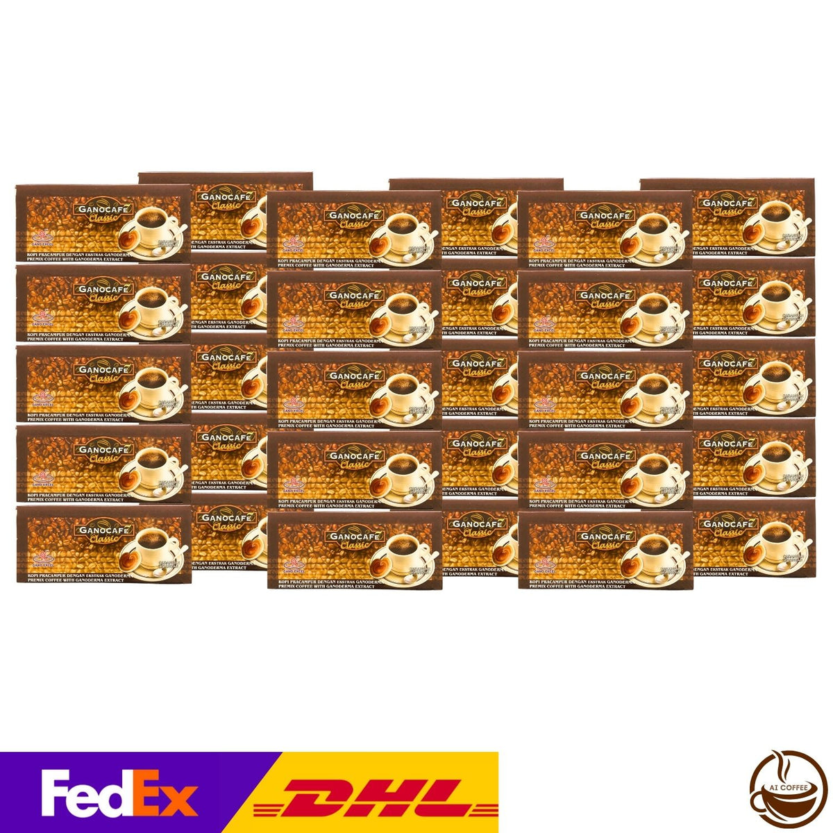 Gano Excel Ganocafé Classic Black Coffee with Ganoderma (30 Sachets/box) - 30 Boxes